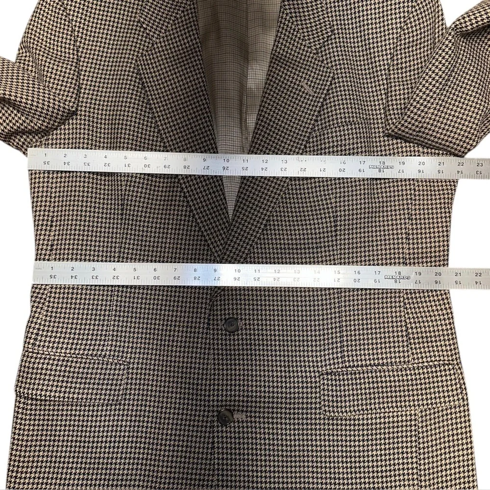 VTG Christian Dior Le Connaisseur Men’s Beige Houndstooth Blazer Sport Coat 44L - Picture 11 of 15